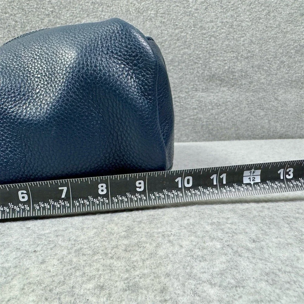 The Sak Hobo Shoulder Bag Womens Small Blue Pebbled Tassel Double Zip
